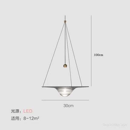 Suspension LED en verre transparent au design nordique moderne — LZ4X9P2