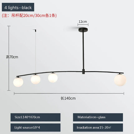 Suspension intérieure en métal et verre au design moderne — LZ4X9T