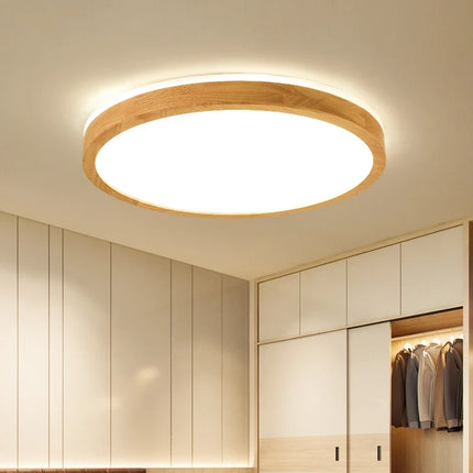 Plafonnier LED ultra-fin en bois massif style japonais 2021 — LZ4X9M