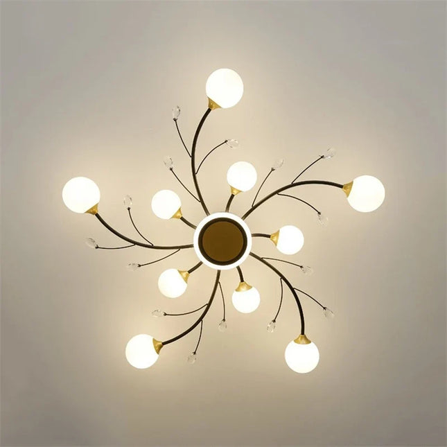 Plafonnier en verre cristal au design moderne et vintage pour éclairage décoratif — LZ4X7Q