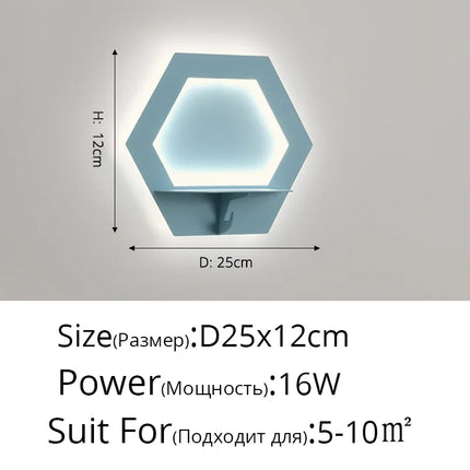 Applique murale LED économique au design nordique avec étagère intégrée — LZ4X9M2