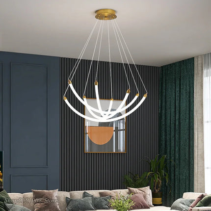 Lustre LED nordique réglable en acrylique et métal — LZ4X9P2