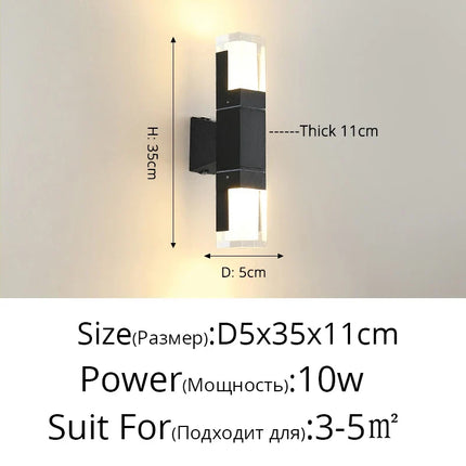 Applique murale extérieure double en aluminium — LZ4G7T9