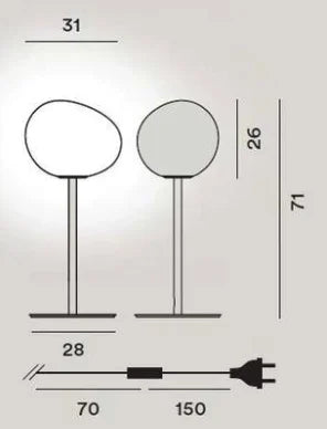 Lampadaire design en verre avec éclairage LED décoratif Foscarini — LZ4N7Q2