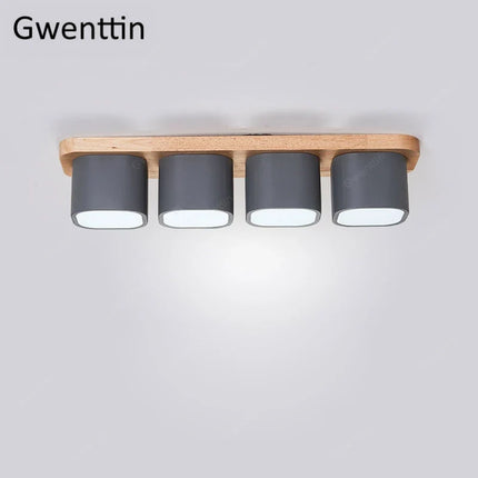 Plafonnier design nordique en bois et fer pour intérieur décoratif — LZ4T9X