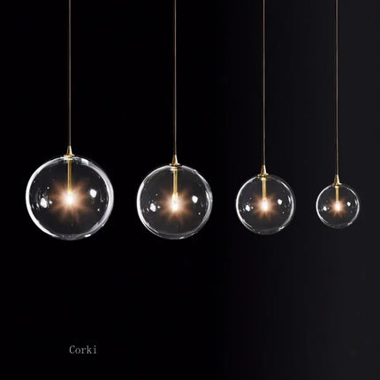 Suspension en verre transparent à bulles style moderne et vintage — LZ4X9P