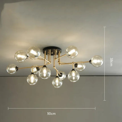 Lustre suspension en verre avec éclairage décoratif contemporain — LZ4X9T2