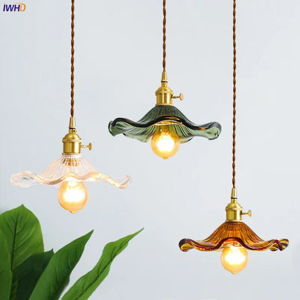 Suspension LED style nordique avec fleurs en verre — LZ4X9P2