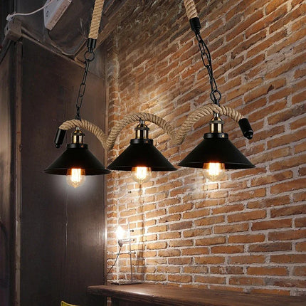 Suspension industrielle rustique avec corde pour intérieur — LZ7D4X