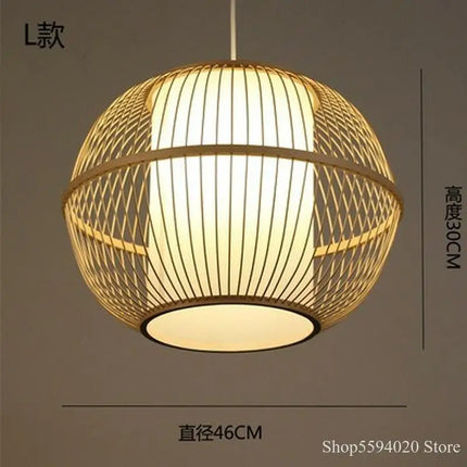 Lustre suspension en bambou style zen pour ambiance relaxante — LZ7D9X