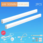 2pcs 6W and plug / 1.8m EU Plug / Cold White