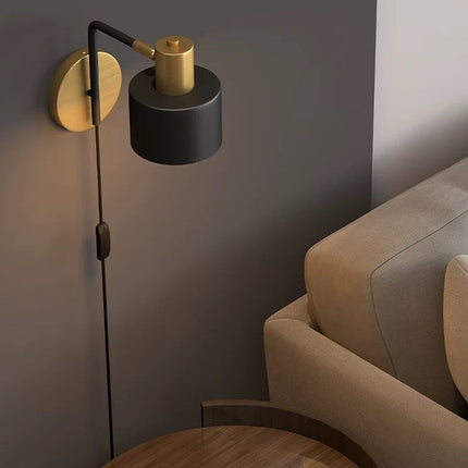 Applique murale LED en noir et laiton doré Aveiro — LZ4X9T