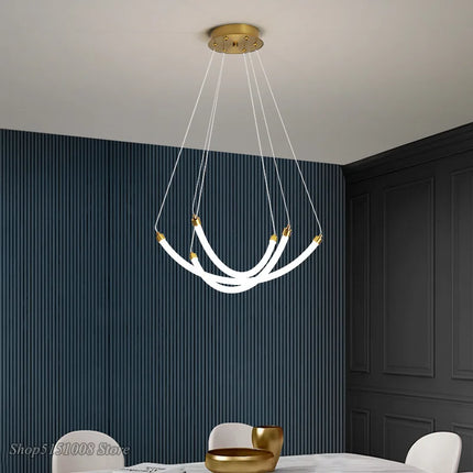 Lustre LED nordique réglable en acrylique et métal — LZ4X9P2