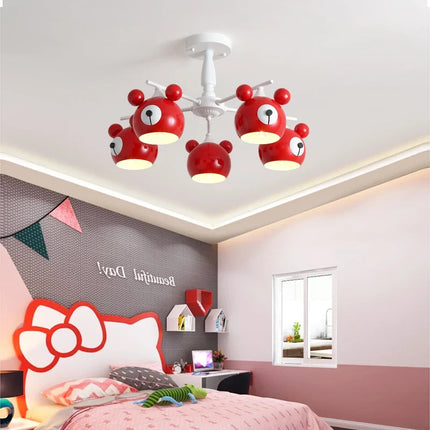 Lustre enfant lumineux avec motif ours en dessin animé — LZQ7M2