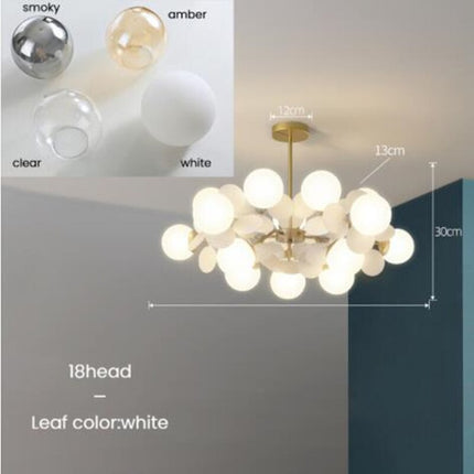 Lustre moderne en forme de nuage avec boules en verre Rivers