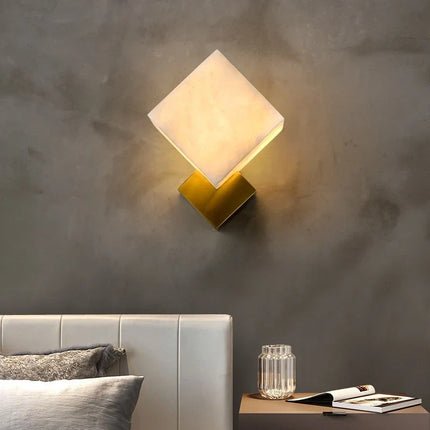 Applique murale carrée en jade avec LED pour salon et chambre — LZ4T9X