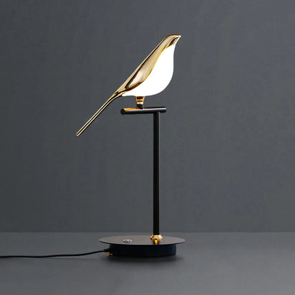 Lampe de table LED design postmoderne oiseau en alliage et acrylique doré — LZ4X9P