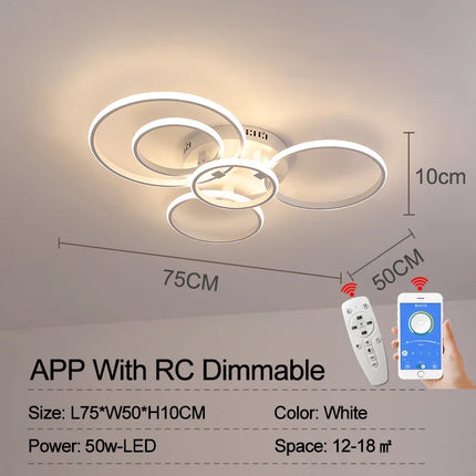 Plafonnier anneaux à LED
