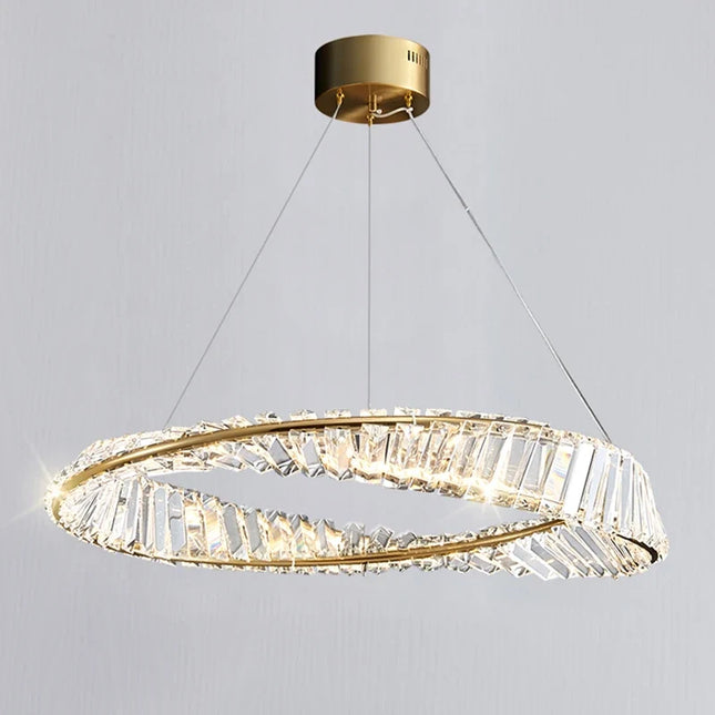 Lustre suspension anneau en cristal moderne de luxe — LZ4X9T2