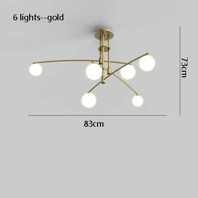 Suspension intérieure en métal et verre au design moderne — LZ4X9T
