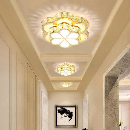 Plafonnier LED intelligent à motif floral en cristal moderne — LZ4X9QJ