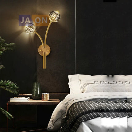 Applique murale en cuivre avec cristal et pierre décorative — LZ4X9Q