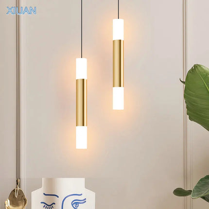 Suspension LED dorée à câble long style art moderne — LZ4X9Q2