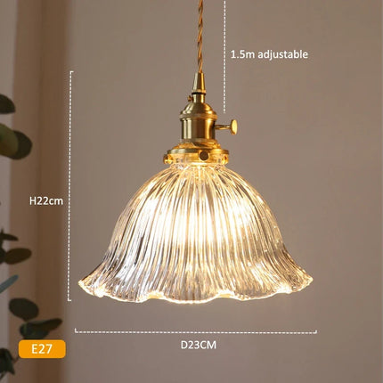 Suspension en verre vert foncé rétro avec finition laiton pour salle à manger et bar — LZ4X9M