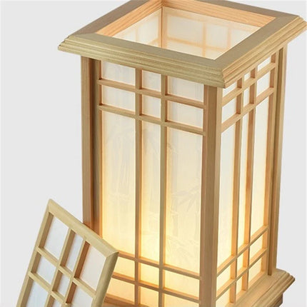 Lampadaire carré en chêne massif style japonais Tatami LED — LZ4P9X2