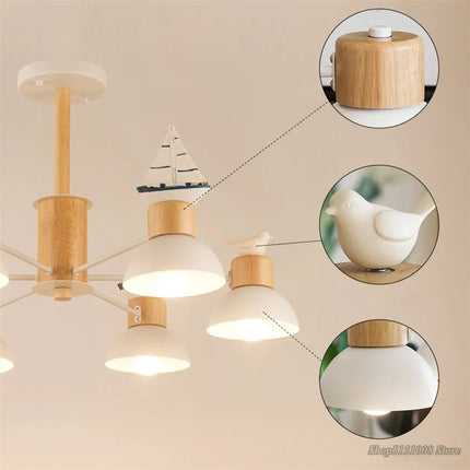 Lustre LED nordique décor oiseau design moderne minimaliste — LZ4P9XQ