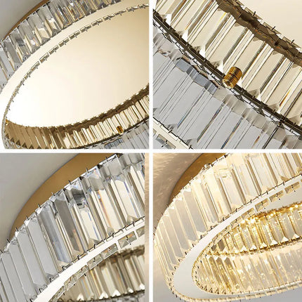 Plafonnier LED rond moderne avec effet cristal — LZ4X9P2Q