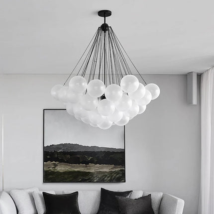 Lustre suspension en verre à bulles style nordique pour intérieur moderne — LZ4X9P