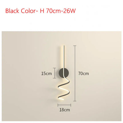 Applique murale LED en spirale style scandinave en aluminium et métal — LZ4XJ9
