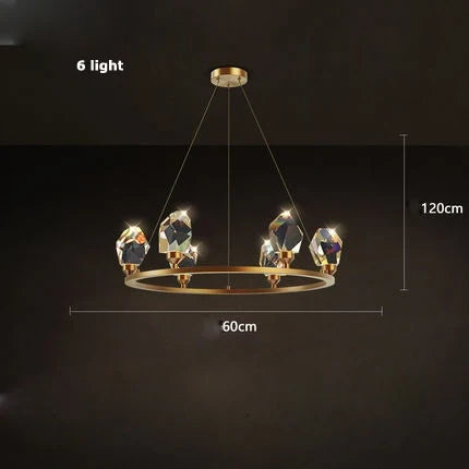 Lustre en cristal et cuivre au style art déco moderne — LZ4X9T2P