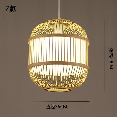 Lustre suspension en bambou style zen pour ambiance relaxante — LZ7D9X