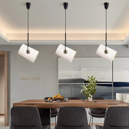 Lustre rotatif suspension style loft moderne en tissu — LZ4D9X7