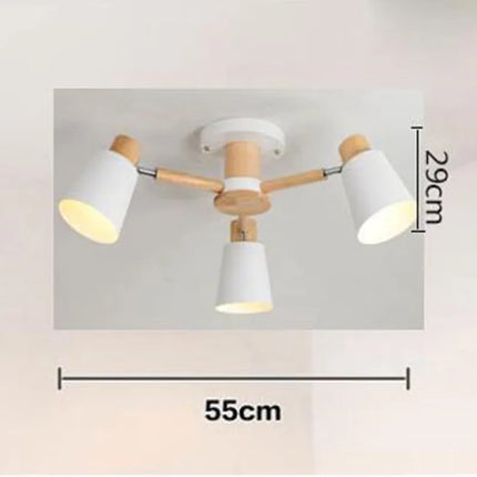 Lustre suspension nordique en bois massif au design moderne — LZ4X9T