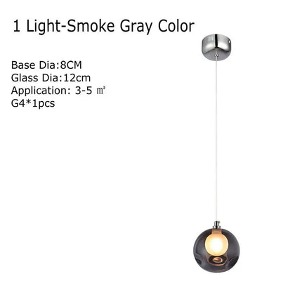 Lustre suspension en verre soufflé avec appliques LED colorées G4 — LZ4X9M