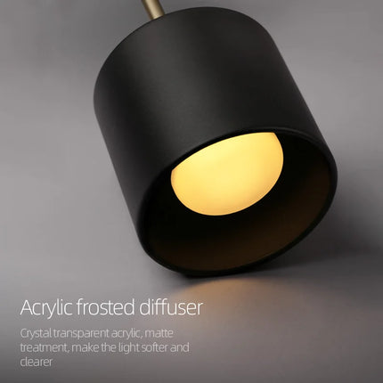 Applique murale suspendue noire et dorée LED 5W pour chambre et bureau — LZ4X9T2
