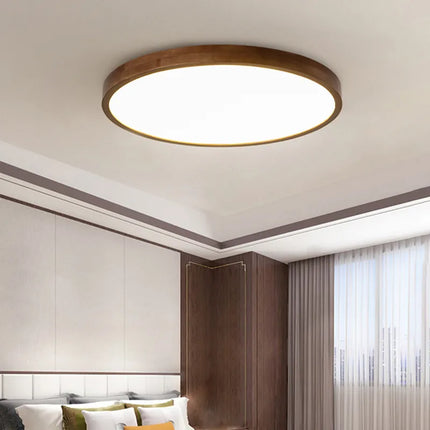 Plafonnier moderne LED bois acrylique