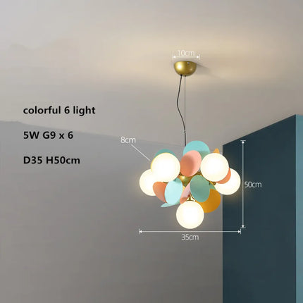 Lustre LED globe en verre acrylique coloré pour enfants — LZ4X9P2