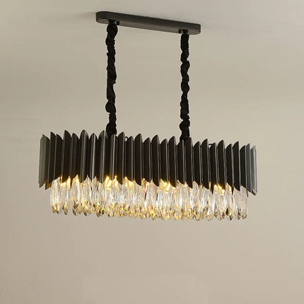 Suspension ronde LED en cristal noir et doré — LZ4X9P2Q
