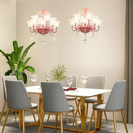 Suspension mini créative avec abat-jour en verre et cristal — LZ4P9XQ