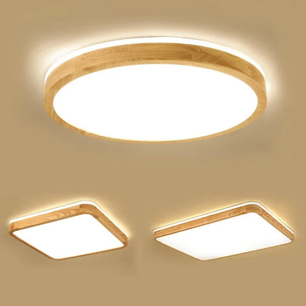 Plafonnier LED ultra-fin en bois massif style japonais 2021 — LZ4X9M