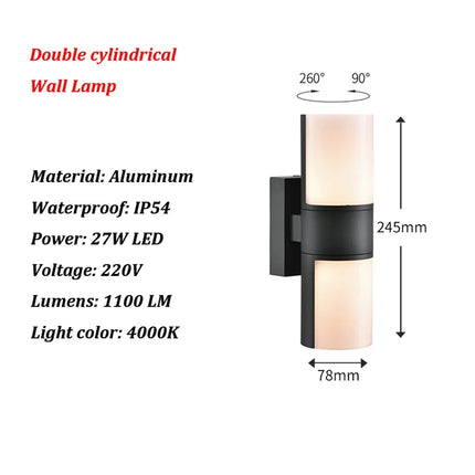 Applique murale LED étanche pour extérieur jardin et allée décorative — LZ4X9T
