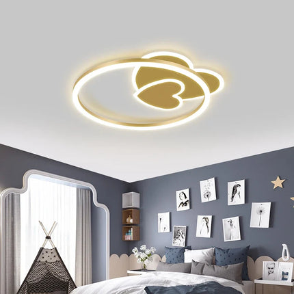 Plafonnier rond doré avec télécommande pour intérieur — LZ7D9X
