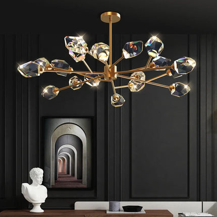 Lustre en cristal et cuivre au style art déco moderne — LZ4X9T2P