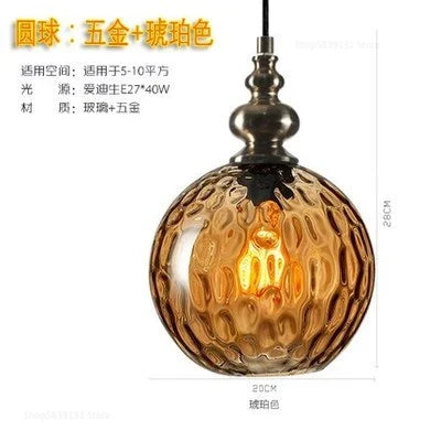 Suspension décorative en verre grain d'eau style nordique rétro — LZ4P9XQ