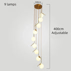 9 lampes dorées / Lumière neutre