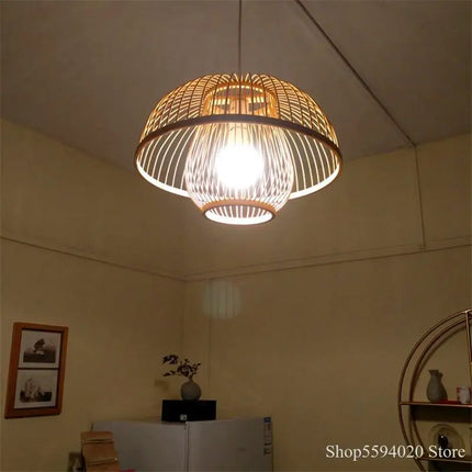 Suspension lumineuse en bois style chinois pour restaurant japonais — LZ4G7T9